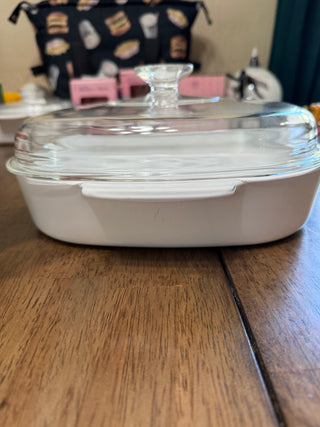Large Casserole Dish Corning Ware Spice of Life Le Romarin 10x10x2 w/ Lid