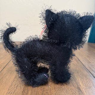 Vtg Russ Plush “Scratches” Black Cat Green Eyes 12”x9.5” Halloween Tags!