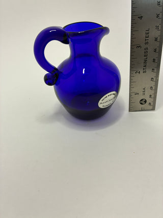 Shelton Hand Blown Cobalt Blue Glass Pitcher