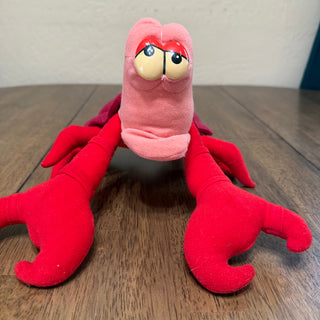The Little Mermaid Vintage Disneyland Walt Disney World Plush Sebastian Crab 10"