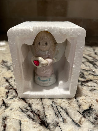 Vintage Precious Moments January Birthstone Angel - Garnet