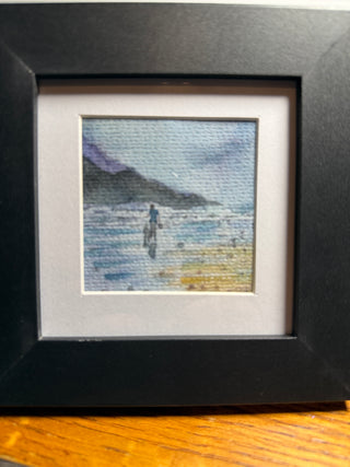 Family time Dillon beach mixed media  4x4” framed