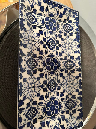 Platter Matceramica Ceramic Blue Floral MTS