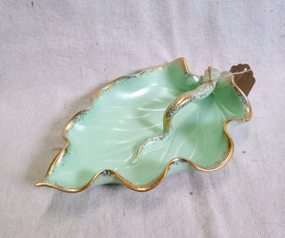 MW Vintage Mint Green Leaf Dish MTS
