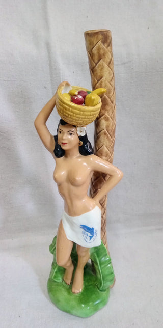 MW Vintage Porcelain Woman Fruit Basket MTS