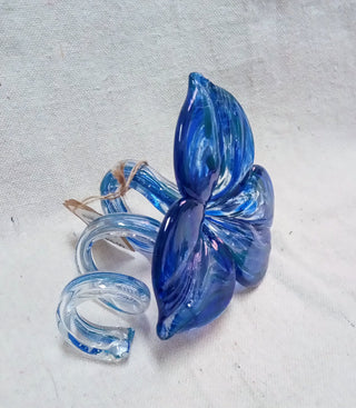 MW Murano Blue Glass Spiral Flower