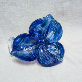 MW Murano Blue Glass Spiral Flower