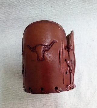 MW Vintage Libby Bamco Leather Glass  Holder