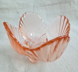 MW Vintage Pink Depression Glass Footed Candydish