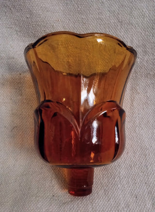 MW Indiana Glass Amber Tulip Votive Sconce