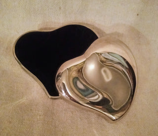 MW Silver Plated Heart Trinket Box
