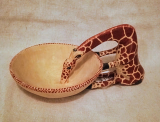 MW Hand Carved Jacaranda Giraffe Bowl