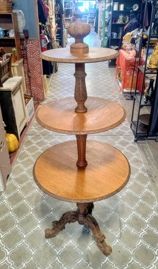 MW Vintage 3-Tier Wooden Dumbwaiter
