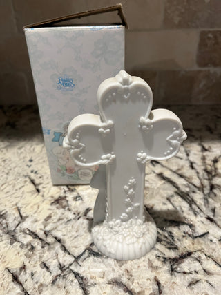 Vintage Precious Moments Wedding Cross Plaque/Figure