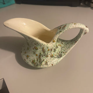 6" Vtg Ceramic Creamer Splatter Glaze--SP