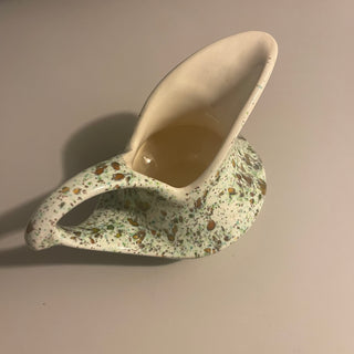 6" Vtg Ceramic Creamer Splatter Glaze--SP