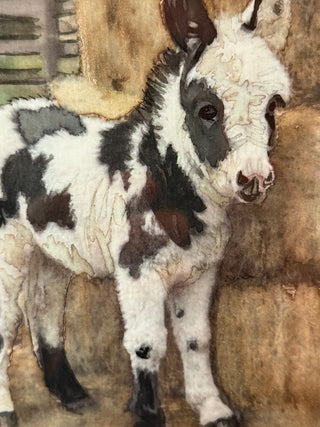 Mini donkey mixed media framed