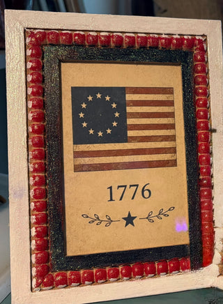 Patriotic Red, White, Blue Old flag,, 12 stars. 1776