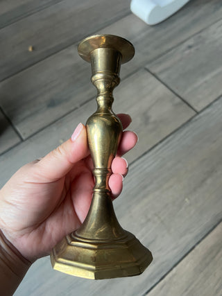 VTG Brass: candlestick elegant multi-sided base