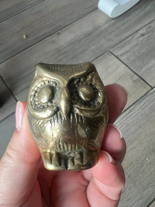 VTG brass: owl with lines
