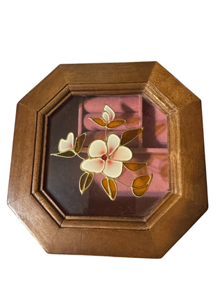 Vintage Floral Octagon Jewelry Box