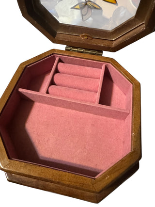Vintage Floral Octagon Jewelry Box