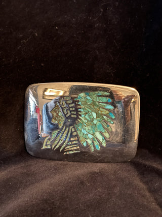 1970’s Vintage Turquoise Native American silver belt buckle