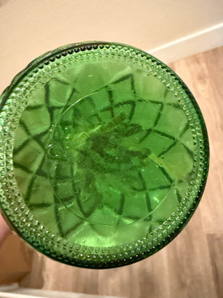 VTG Emerald Bud Vase w/ Matches