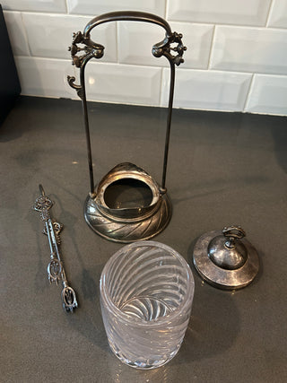 Antique Victorian Silverplate Pickle Castor Set