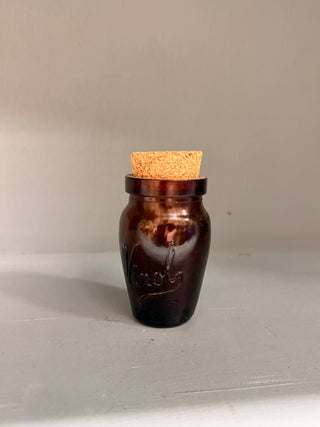 Virol amber glass jar