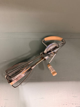 Hand Beater with Beige Handle