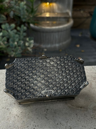 Antique Art Deco Metal Casket Jewelry  Box