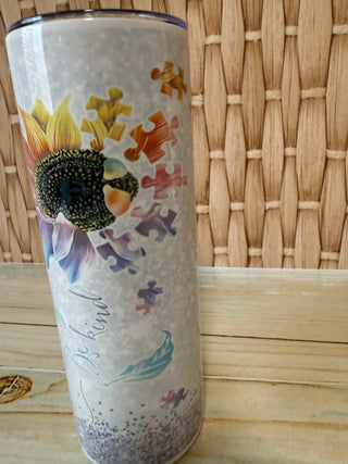 Skinny 20 oz Tumbler Autism Be Kind
