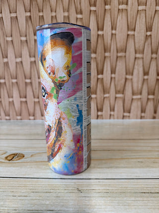 Skinny 20 oz Watercolor Pit Bull comes RCD