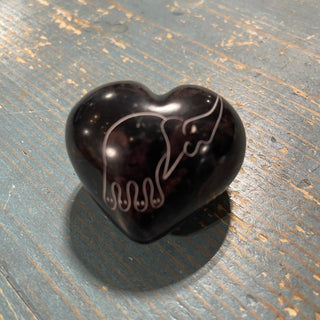 2.5" Soapstone Heart, Etched Elephant--SP
