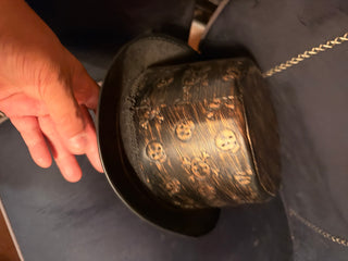 Skull Embossed Top Hat