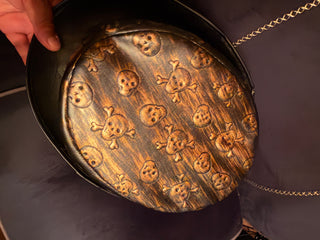 Skull Embossed Top Hat
