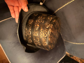 Skull Embossed Top Hat