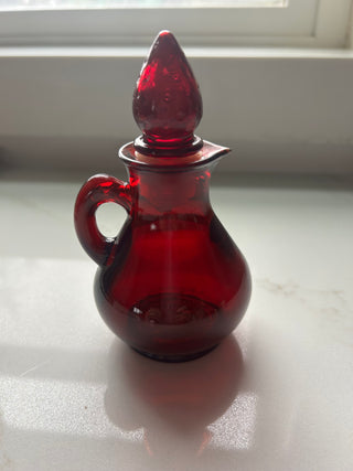 Vtg.  Avon Ruby Red strawberry cruet bottle