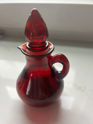 Vtg.  Avon Ruby Red strawberry cruet bottle