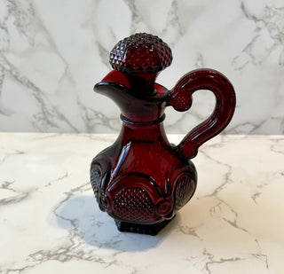 Vtg. Avon 1876 Cape Cod Ruby Red Cruet bottle with its original stopper