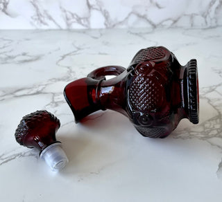 Vtg. Avon 1876 Cape Cod Ruby Red Cruet bottle with its original stopper