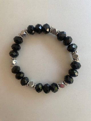 Black and silver beaded bracelet