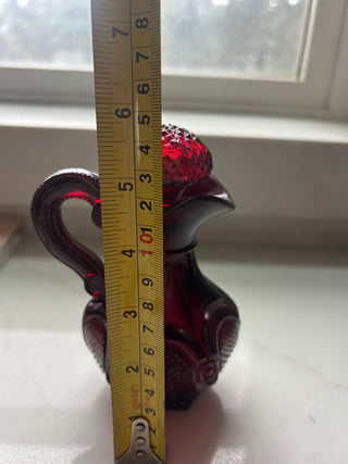 Vtg. Avon 1876 Cape Cod Ruby Red Cruet bottle with its original stopper