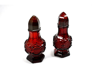 Vtg. Pair of Avon salt&pepper shakers, ruby ref