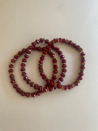 Crimson bracelet set of 3