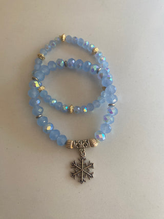 Light blue and gold bracelets