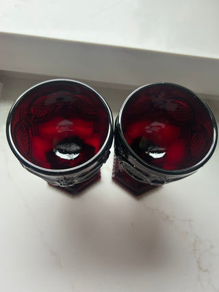 Vtg.  Avon 1876 Cape Cod Ruby Red Glass Goblet