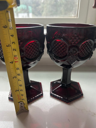 Vtg.  Avon 1876 Cape Cod Ruby Red Glass Goblet