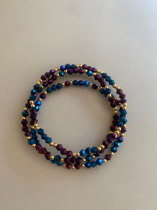 Biue and purple bracelet set